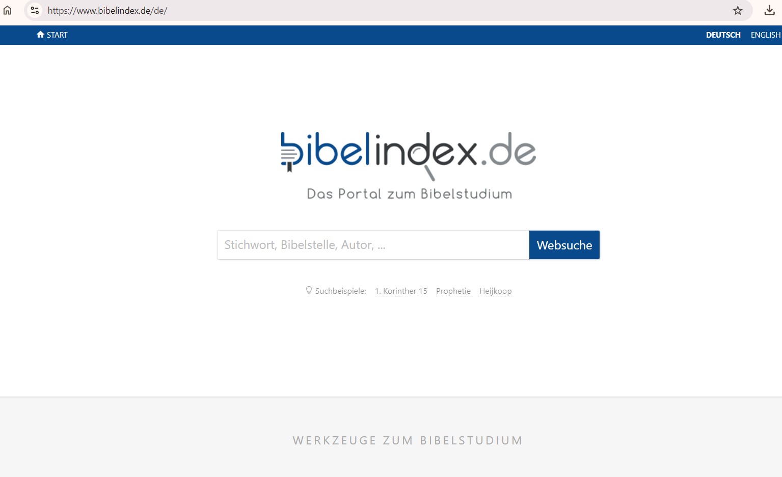 Screenshot bibelindex